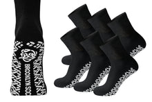 Load image into Gallery viewer, Women's Non-Skid Diabetic Cotton Quarter Socks with Non Binding Top (Black) - 6 Pairs