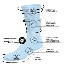 Load image into Gallery viewer, Premium Women’s Colorful Soft Breathable Cotton Crew Socks, Non-Binding & Comfort Diabetic Socks, Fits Shoe Size 6-11 - 6 Pairs