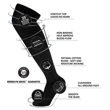 Load image into Gallery viewer, Men's Diabetic Over the Knee Cotton Socks (Black-White) - 4 Pairs