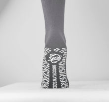 Load image into Gallery viewer, Women's Non-Skid Diabetic Cotton Crew Gripper Socks with Non Binding Top (Grey) - 6 Pairs