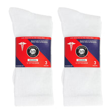 Load image into Gallery viewer, Men's Diabetic Cotton Neuropathy Crew Socks (White) - 6 Pairs