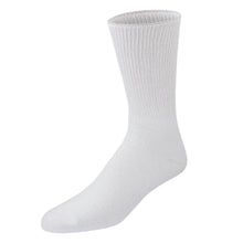Load image into Gallery viewer, Men's Premium Cotton Diabetic Crew Socks with Loose Top (White) - 6 Pairs