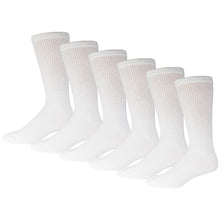Load image into Gallery viewer, Men's Big and Tall - 6 pairs of Diabetic Cotton Neuropathy Crew Socks (Mens Shoe Size 12-14.5)