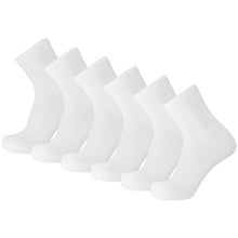 Load image into Gallery viewer, Women's Diabetic Quarter Length Athletic Sport Socks (White) - 6 Pairs