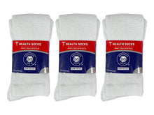 Load image into Gallery viewer, Men's Diabetic Over the Calf Knee High Cotton Socks (White) - 6 Pairs
