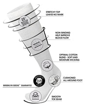 Load image into Gallery viewer, Men's Diabetic Over the Calf Knee High Cotton Socks (White) - 6 Pairs