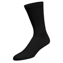 Load image into Gallery viewer, Premium Women’s Black Soft Breathable Cotton Crew Socks, Non-Binding & Comfort Diabetic Socks, Fits Shoe Size 6-11 - 6 Pairs