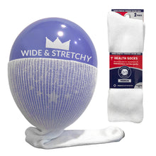 Load image into Gallery viewer, Extra Wide Diabetic Mid/Over-the-Calf Medical Socks for Swollen Feet (White) - 6 Pairs/Socks Size 10-16 for Men and Women