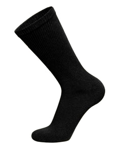 Men's Diabetic Cotton Neuropathy Crew Socks (Black) - 6 Pairs