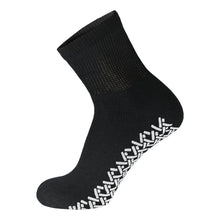 Load image into Gallery viewer, Men&#39;s Non-Skid Diabetic Cotton Quarter Socks with Non Binding Top (Black) - 6 Pairs
