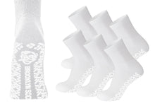 Load image into Gallery viewer, Women&#39;s Non-Skid Diabetic Cotton Quarter Socks with Non Binding Top (White) - 6 Pairs
