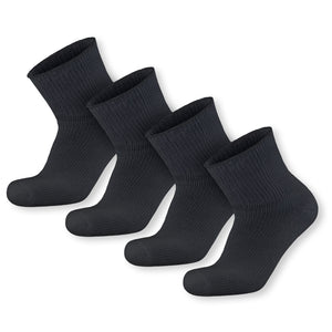 4 pairs Extra Wide Cotton Diabetic Quarter/Over-the-Ankle Health Socks (Size 10-16)