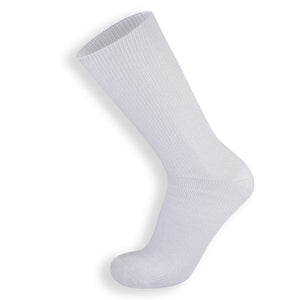 Extra Wide Diabetic Mid/Over-the-Calf Medical Socks for Swollen Feet (White) - 6 Pairs/Socks Size 10-16 for Men and Women