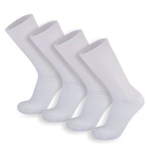 Extra Wide Diabetic Mid/Over-the-Calf Medical Socks for Swollen Feet (White) - 6 Pairs/Socks Size 10-16 for Men and Women