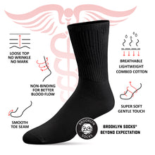 Load image into Gallery viewer, Thin Combed Cotton Diabetic Socks, Loose, Wide, Non-Binding Low-Crew Socks (Fits Shoe Size 7-11 )
