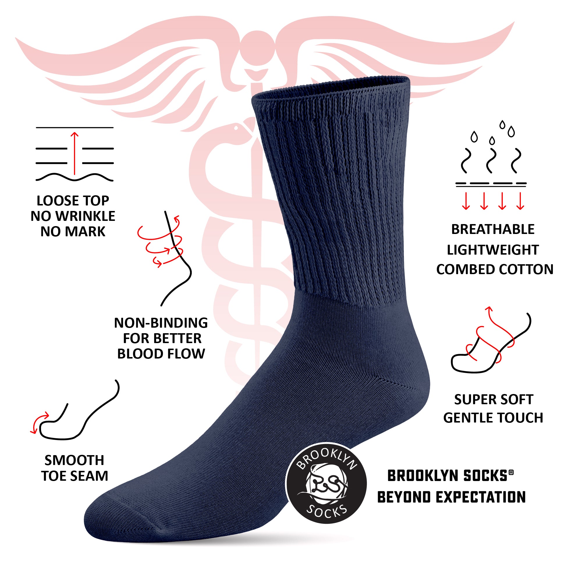 Premium Women's Soft Breathable Cotton Crew Socks, Non-Binding & Comfo –  Brooklyn Socks