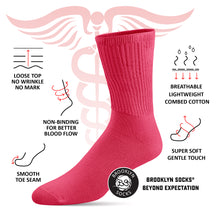 Load image into Gallery viewer, Thin Combed Cotton Diabetic Socks, Loose, Wide, Non-Binding Low-Crew Socks (Fits Shoe Size 7-11 )
