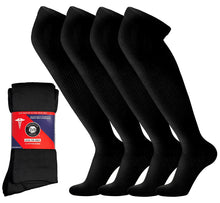 Load image into Gallery viewer, Men&#39;s Diabetic Over the Knee Cotton Socks (Black) - 4 Pairs
