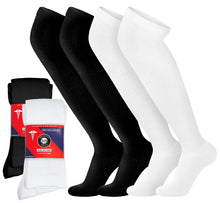 Load image into Gallery viewer, Men&#39;s Diabetic Over the Knee Cotton Socks (Black-White) - 4 Pairs
