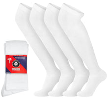 Load image into Gallery viewer, Men&#39;s Diabetic Over the Knee Cotton Socks (White) - 4 Pairs
