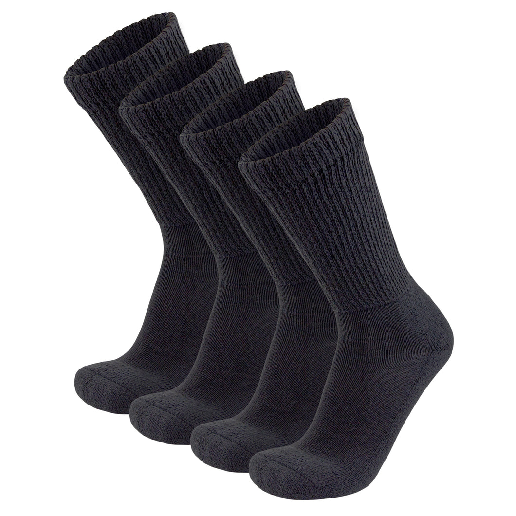 Diabetic Slipper Socks, Extra Thick Cotton Triple Cushioned Crew Socks (Size 10-13)