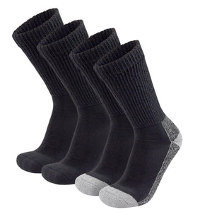 Diabetic Slipper Socks, Extra Thick Cotton Triple Cushioned Crew Socks (Size 10-13)