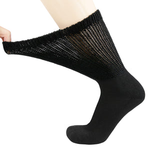 Diabetic Slipper Socks, Extra Thick Cotton Triple Cushioned Crew Socks (Size 10-13)