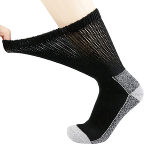 Diabetic Slipper Socks, Extra Thick Cotton Triple Cushioned Crew Socks (Size 10-13)