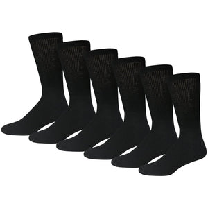 Women's Diabetic Neuropathy Extra Stretchy Cotton Crew Socks - 6 Pairs, Women's Shoe Size 6-12