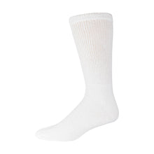 Load image into Gallery viewer, White Cotton Diabetic Crew Sock With Non-Binding Top
