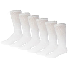 Load image into Gallery viewer, Women&#39;s Diabetic Neuropathy Extra Stretchy Cotton Crew Socks - 6 Pairs, Women&#39;s Shoe Size 6-12
