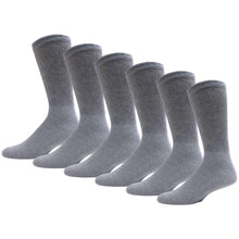 Load image into Gallery viewer, Men&#39;s Diabetic Cotton Neuropathy Crew Socks (Grey) - 6 Pairs
