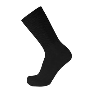 Men's Premium Cotton Diabetic Crew Socks with Loose Top (Black) - 6 Pairs