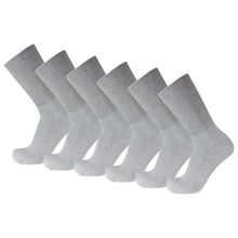 Load image into Gallery viewer, Men&#39;s Premium Cotton Diabetic Crew Socks with Loose Top (Grey) - 6 Pairs
