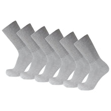 Load image into Gallery viewer, Women&#39;s Premium Cotton Diabetic Crew Socks with Loose Top (Grey) - 6 Pairs
