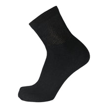 Load image into Gallery viewer, Men&#39;s Diabetic Quarter Length Athletic Sport Socks (Black) - 6 Pairs
