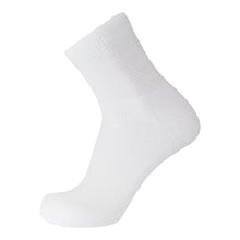 Load image into Gallery viewer, White Diabetic Quarter Length Athletic Ringspun Cotton Sock With Loose Top
