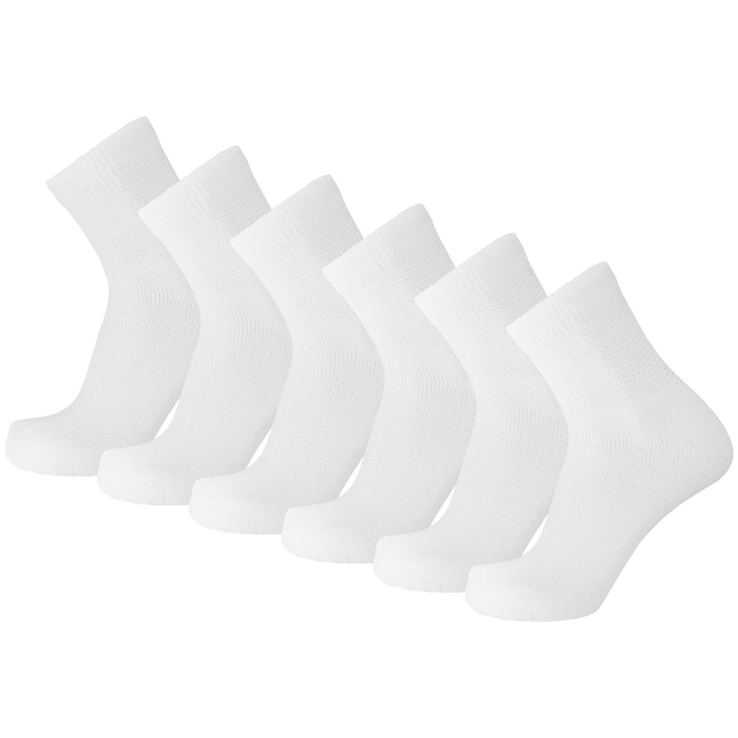 Women's Diabetic Neuropathy Cotton Quarter Socks - 6 Pairs, Women's Shoe Size 6-12