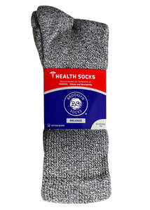 Men's 6 Pairs of Super-Soft Cotton Crew Socks (Marled Heather Grey)