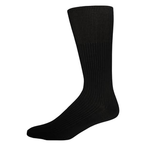 Men's Dress Crew Socks for Diabetics with Loose Top (Black) - 6 Pairs