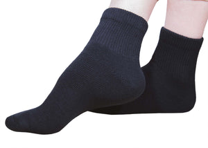 Premium Women’s Navy Soft Breathable Cotton Ankle Socks, Non-Binding & Comfort Diabetic Socks, Fits Shoe Size 6-11 - 6 Pairs