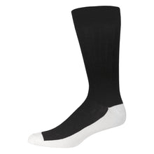 Load image into Gallery viewer, Men&#39;s Dress Crew Socks for Diabetics with Loose Top (Black with White Sole) - 6 Pairs
