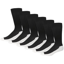 Load image into Gallery viewer, Men&#39;s Dress Crew Socks for Diabetics with Loose Top (Black with White Sole) - 6 Pairs
