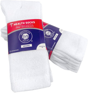 Women's Diabetic Neuropathy Extra Stretchy Cotton Crew Socks - 6 Pairs, Women's Shoe Size 6-12