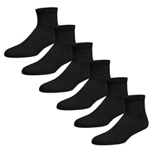 Load image into Gallery viewer, Premium Women’s Black Soft Breathable Cotton Ankle Socks, Non-Binding &amp; Comfort Diabetic Socks, Fits Shoe Size 6-11 - 6 Pairs
