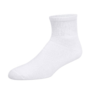 Premium Women’s White Soft Breathable Cotton Ankle Socks, Non-Binding & Comfort Diabetic Socks, Fits Shoe Size 6-11 - 6 Pairs