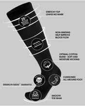 Load image into Gallery viewer, Men&#39;s Diabetic Over the Calf Knee High Cotton Socks (Black) - 6 Pairs
