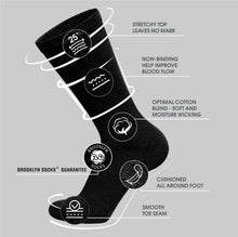 Load image into Gallery viewer, Men&#39;s Diabetic Cotton Neuropathy Crew Socks (Black) - 6 Pairs
