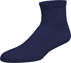 Premium Women’s Navy Soft Breathable Cotton Ankle Socks, Non-Binding & Comfort Diabetic Socks, Fits Shoe Size 6-11 - 6 Pairs