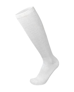 Men's Diabetic Over the Calf Knee High Cotton Socks (White) - 6 Pairs